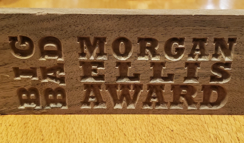 Morgan Ellis Award engraving
